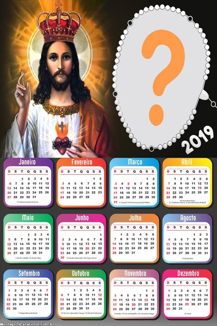 Calendário 2019 Jesus Cristo é Senhor