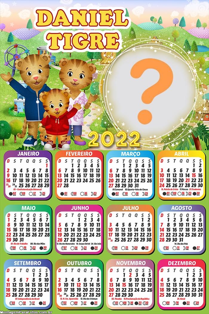 Calendário 2022 Daniel Tigre Montagem