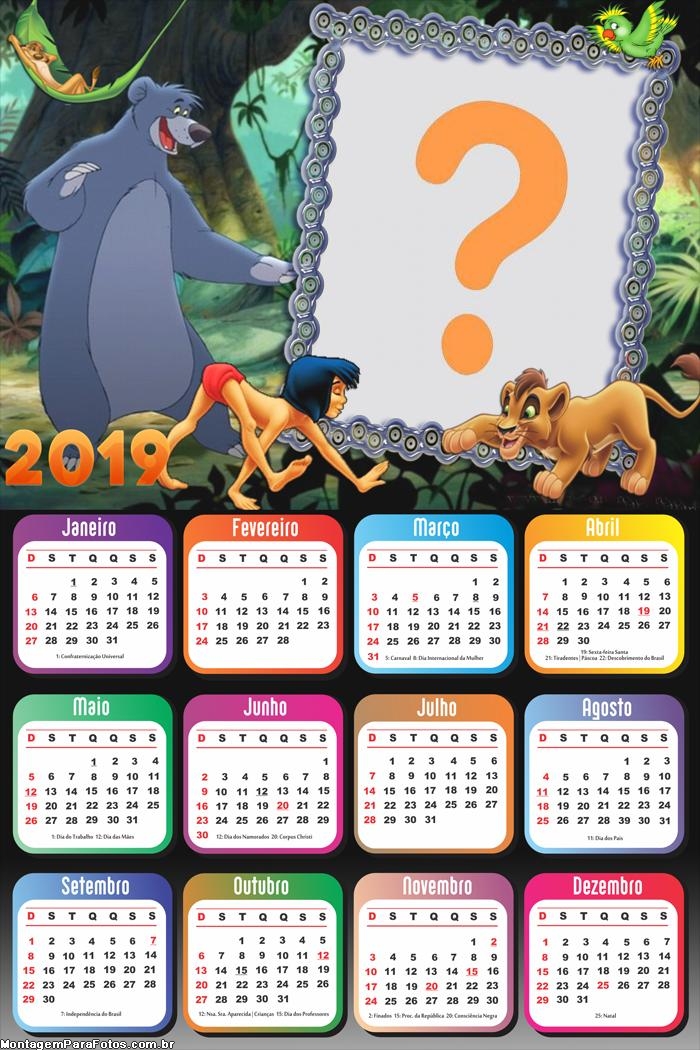 Calendário 2019 Tarzan