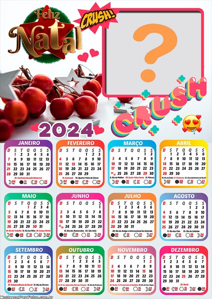 Fazer Montagem Online Calendário 2024 Crush Feliz Natal