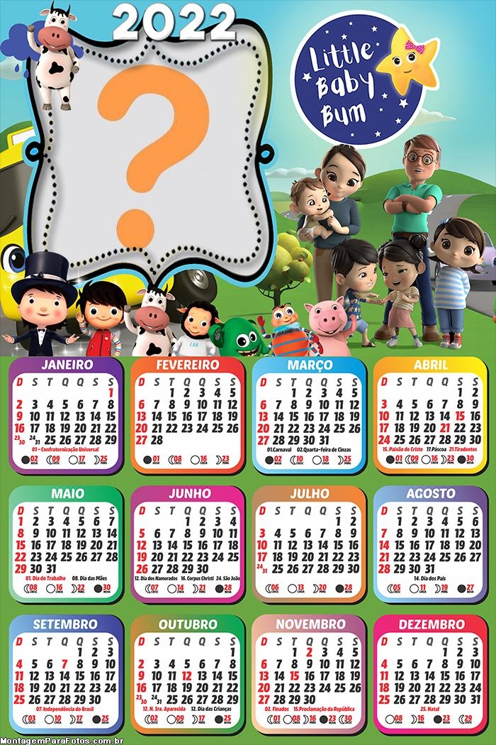 Calendário 2022 Little Baby Bum Fazer Grátis