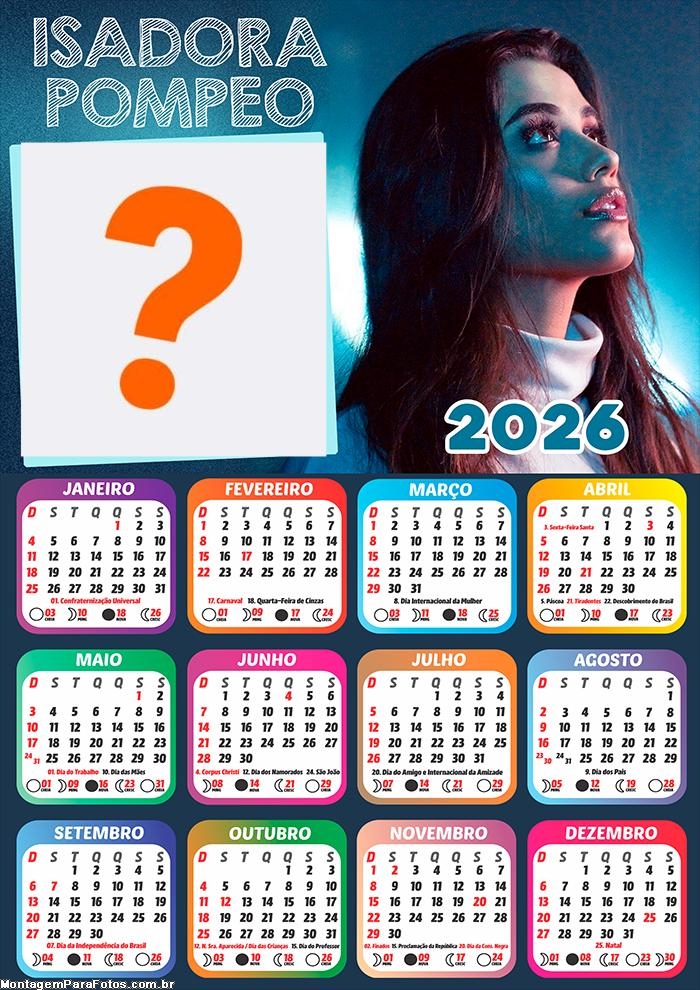 Foto em Calendário 2026 Isadora Pompeo Online