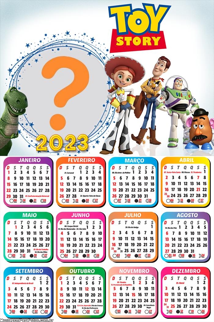 Calendário 2023 Toy Story Criar Online Foto Montagem