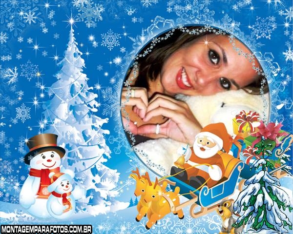 Moldura Pai Noel no Trenó