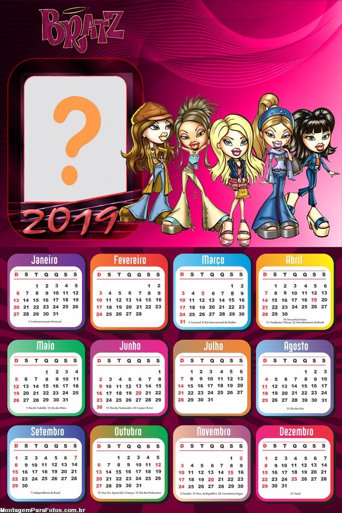 Calendário 2019 Bratz