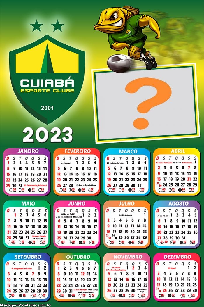 Calendário 2023 Cuiabá Esporte Clube para Fotos