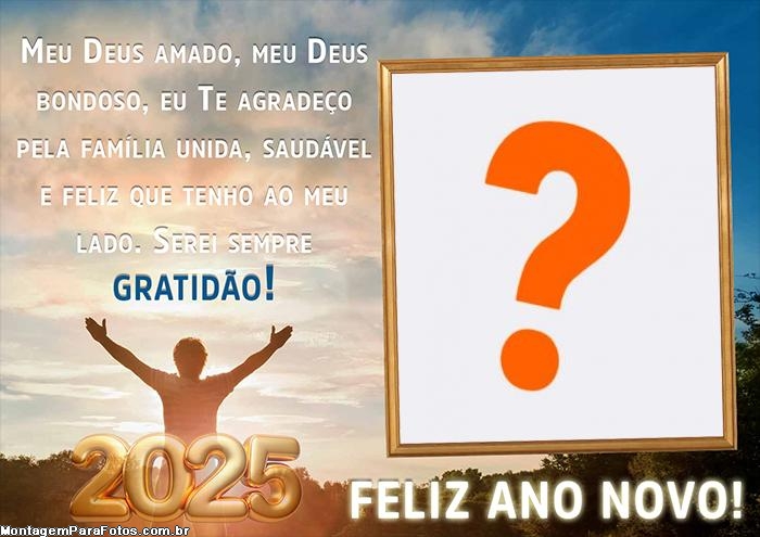 Agradecimento Feliz Ano Novo 2025 Foto Montagem