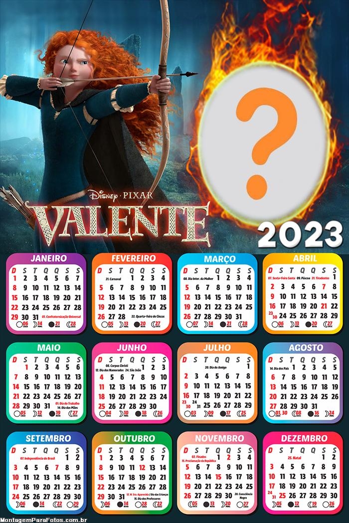 Calendário 2023 Valente Merida Montar Grátis