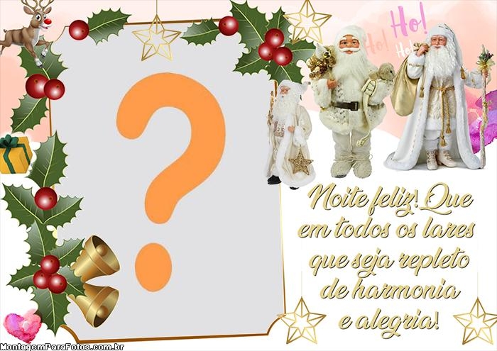 Noite Feliz de Natal Dourado Montagem Online