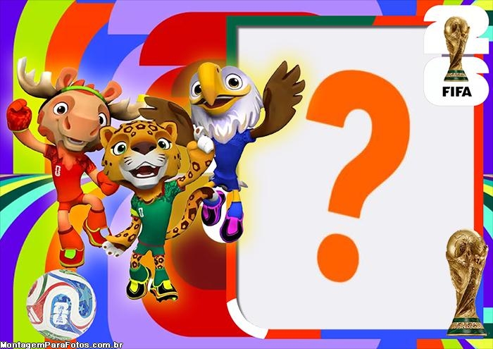 Moldura Mascote Copa do Mundo 2026 moldura em foto grátis