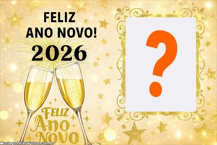 Ano Novo 2026 Taças colagem de fotos