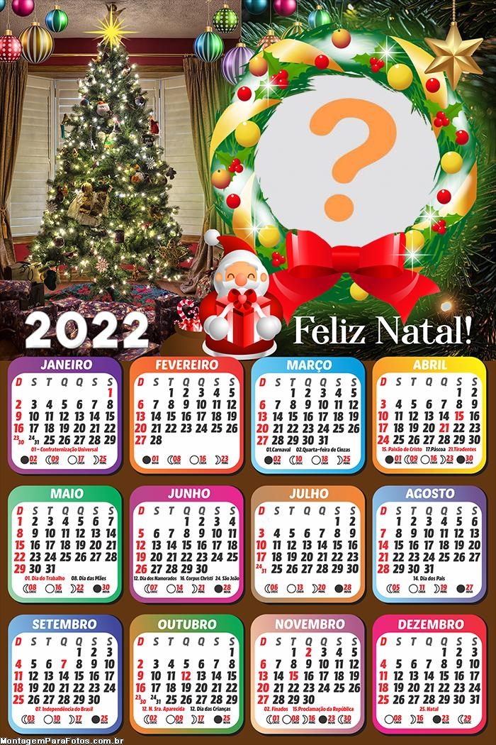 Calendário 2022 Guirlanda Natalina Online