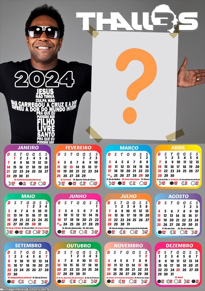 Calendário 2024 Thalles Roberto Colar Foto e Imprimir