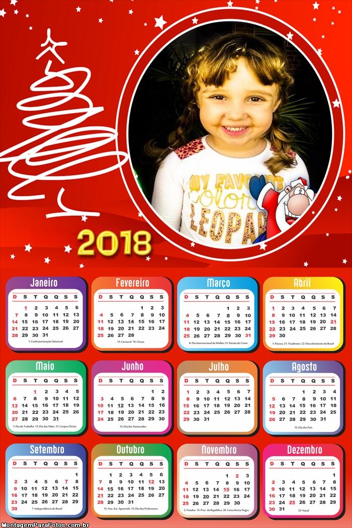Calendário 2018 Especial de Natal