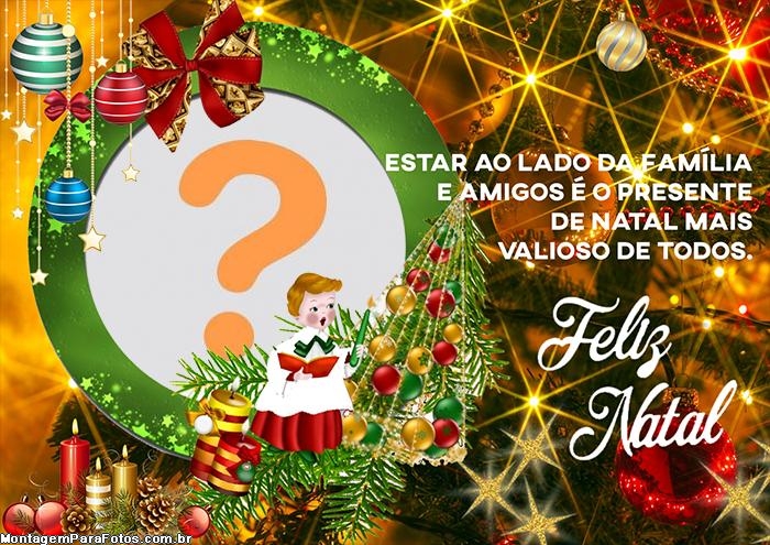 Frase de Feliz Natal ao Lado da Família Moldura