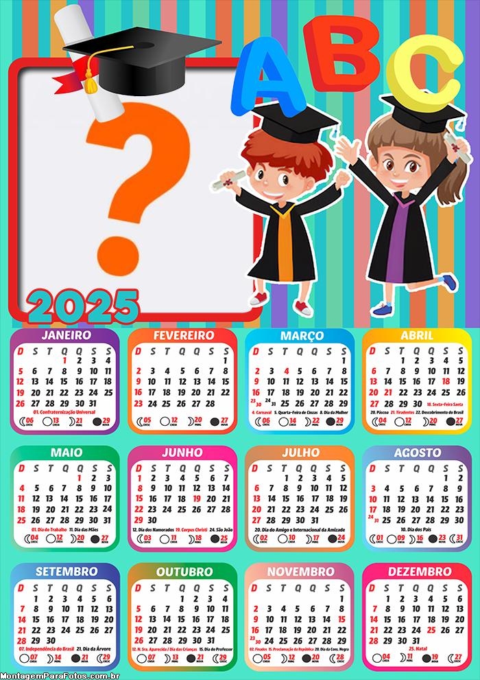 Montagem de Foto Calendário 2025 Formatura ABC