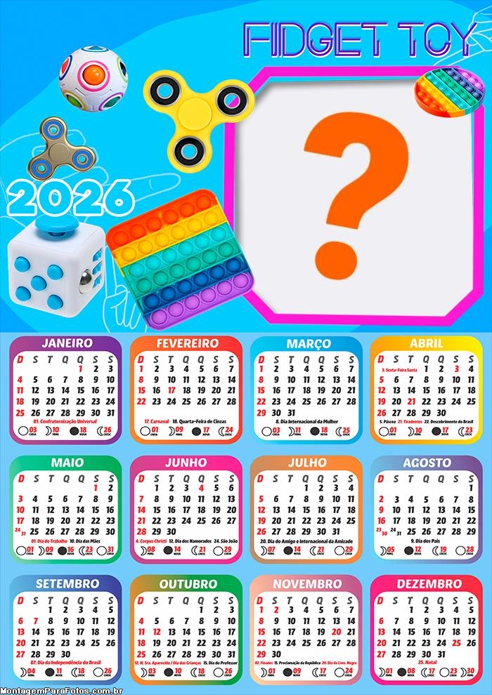 Calendário 2026 As Aventuras de Sammy Foto Colagem