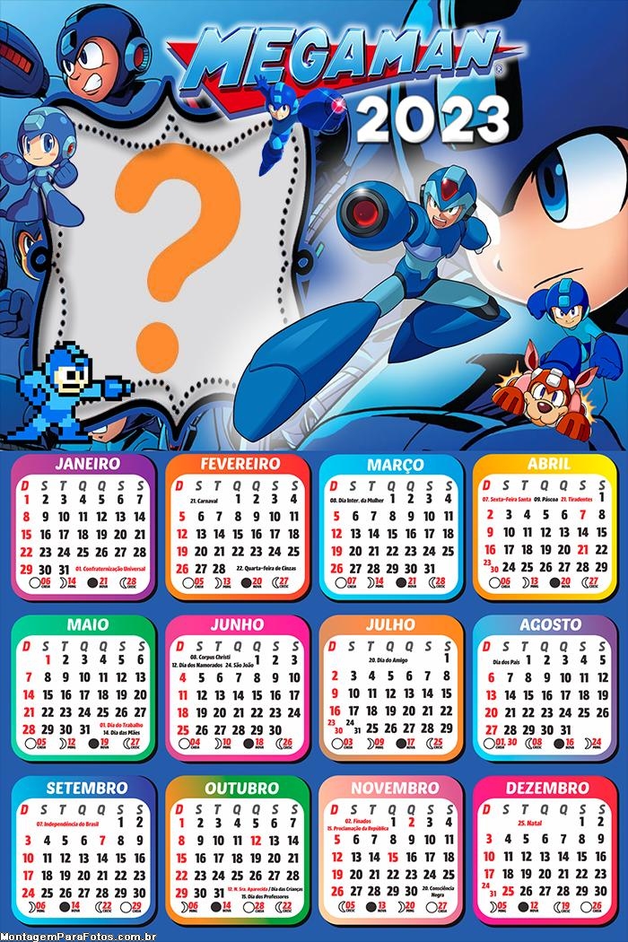 Calendário 2023 Criar Grátis Megaman
