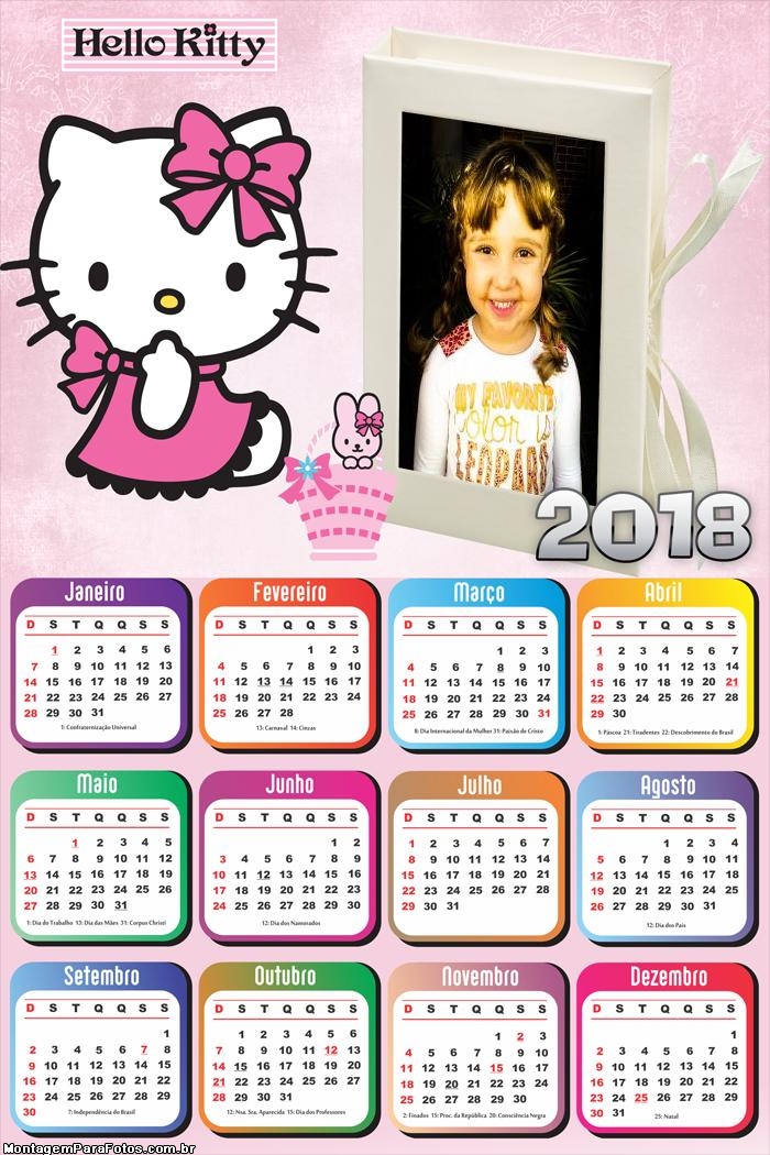 Calendário 2018 da Hello Kitty