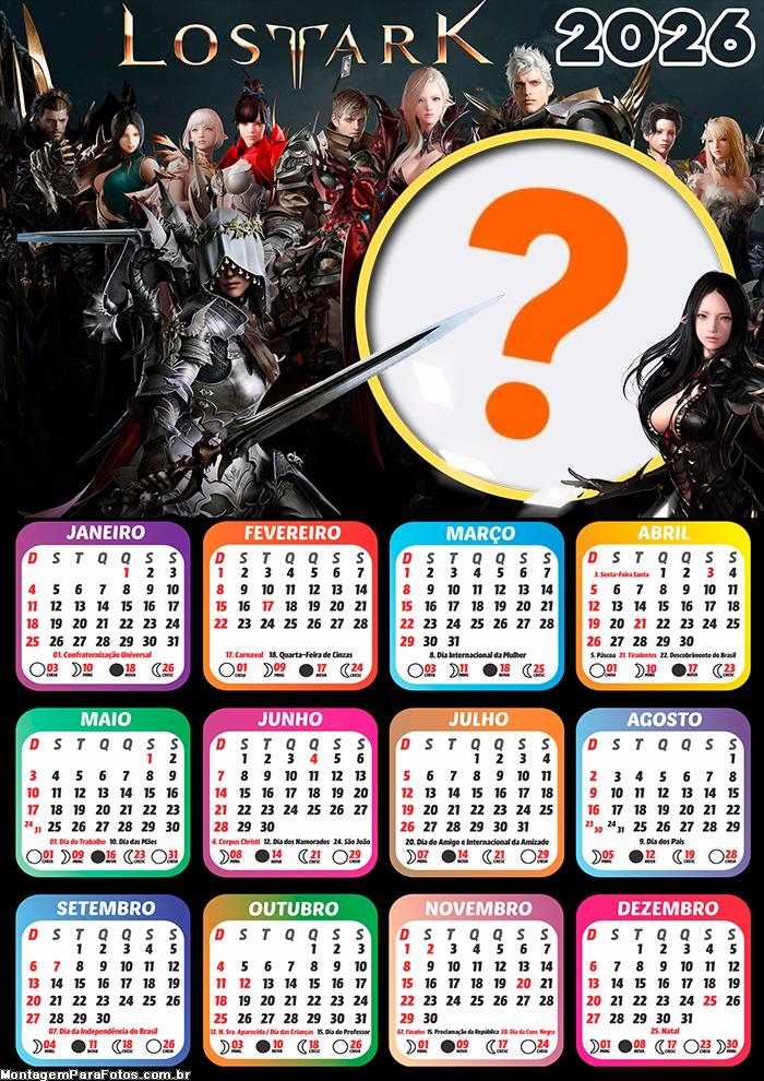 Calendário 2026 LostArk Juntar Foto Online