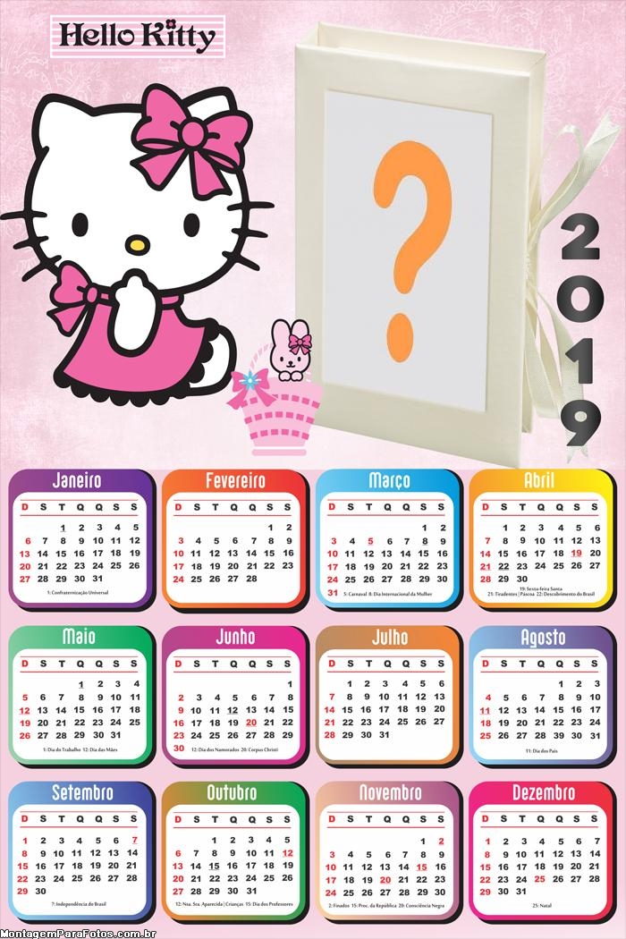 Calendário 2019 Hello Kitty