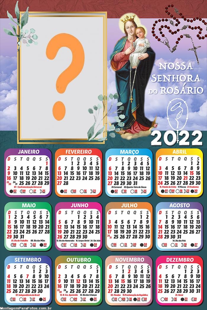Calendário 2022 Nossa Senhora do Rosário Online