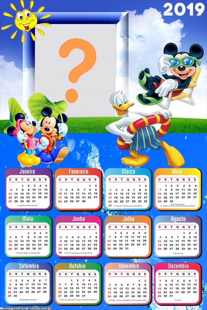 Calendário 2019 Diversão Mickey