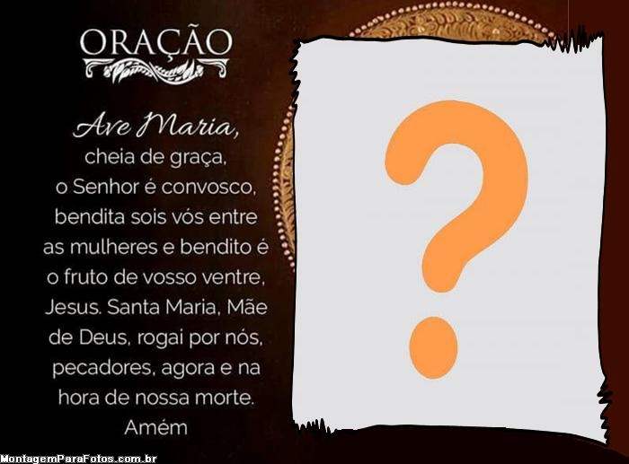 Oração Ave Maria Moldura