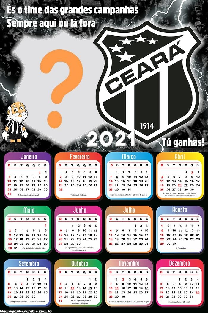 Calendário 2021 Ceará Time de Futebol  Montagem para Fotos