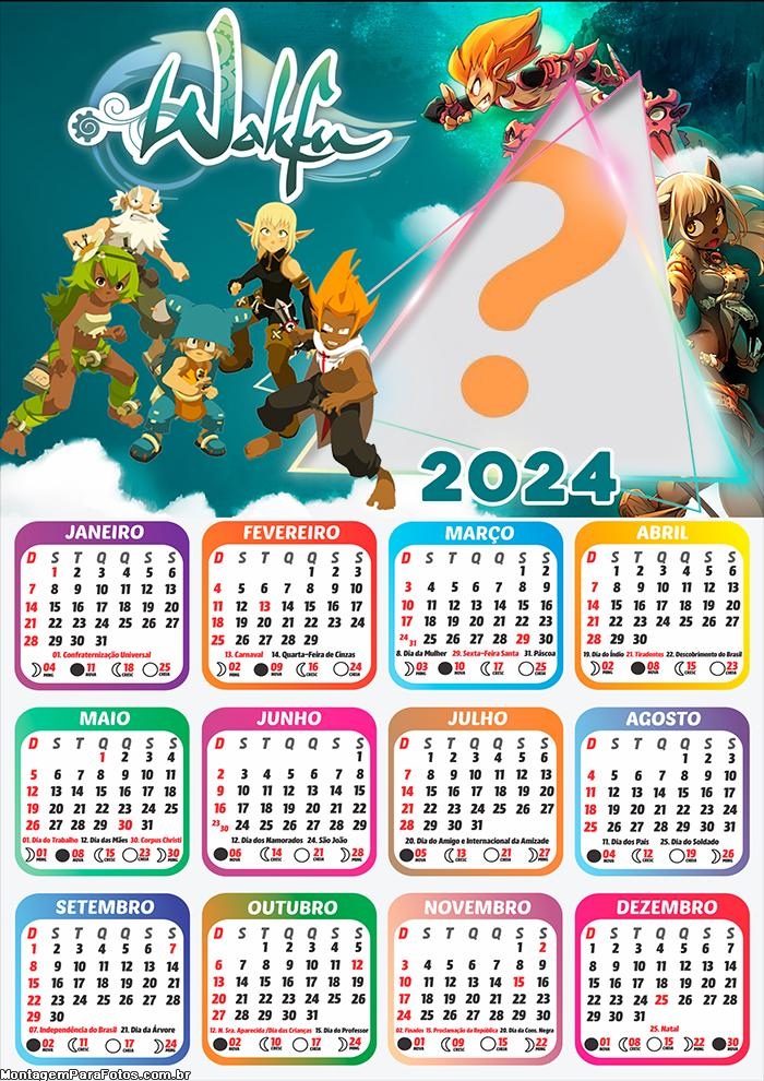 Calendário 2024 Wakfu Montar Foto Online