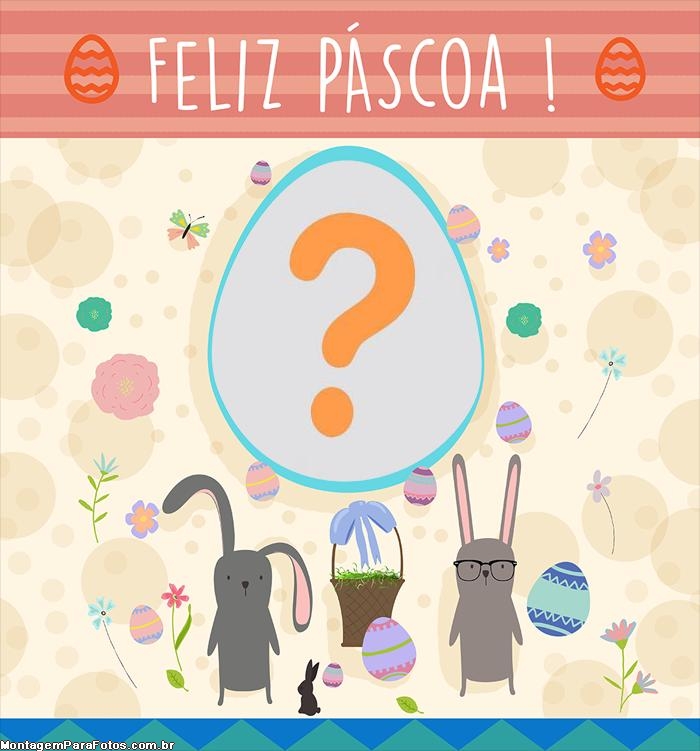 Feliz Páscoa Infantil Escolar Moldura