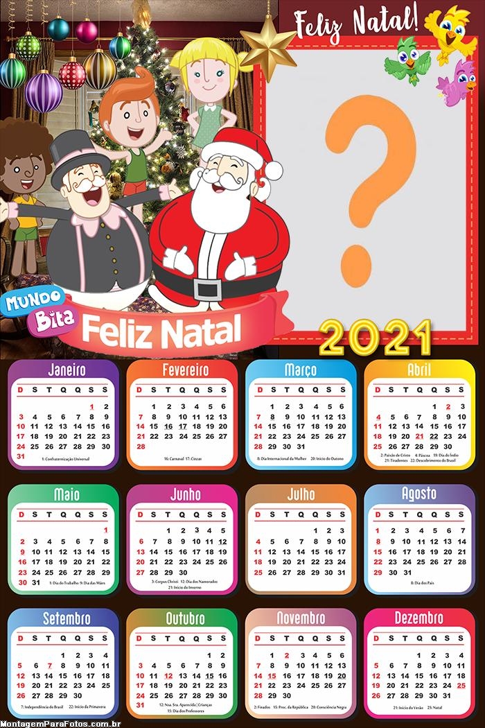 Calendário 2021 Mundo Bita de Natal