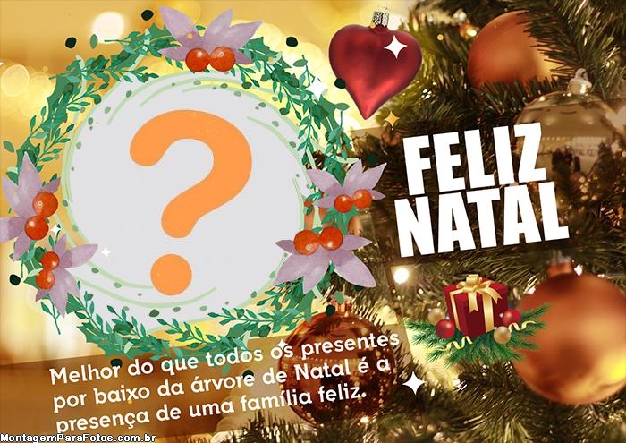 Mensagem Natal em Família Montagem em Fotos