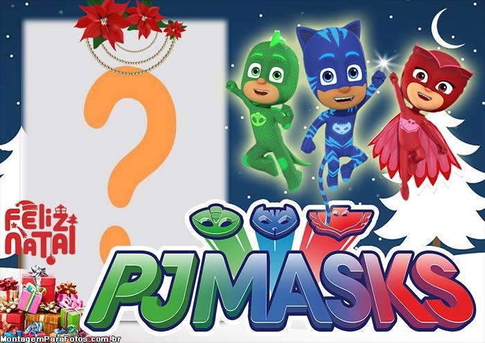 Feliz Natal Infantil PJ Masks Montagem de Foto