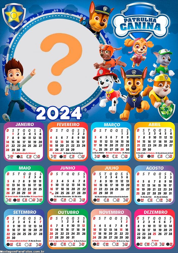 Calendário 2024 Pinóquio Foto Montagem Online