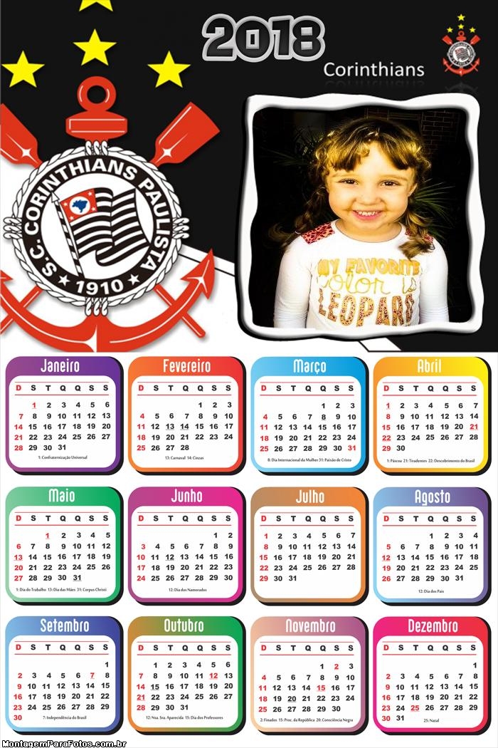 Calendário 2018 do Timão Corinthians