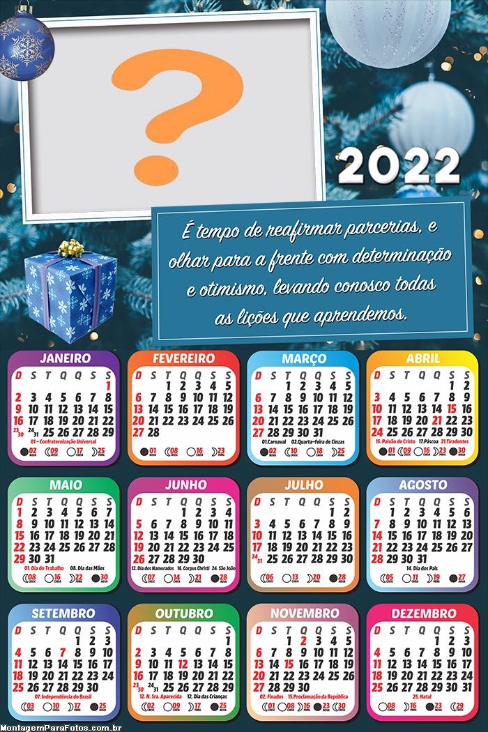 Calendário 2022 Frase Natal é tempo de Reafirmar Parcerias Montar Foto Grátis | Colagem de Foto Calendário 2022 Frase Natal é tempo de Reafirmar Parcerias Montar Foto Grátis | Colagem de Foto