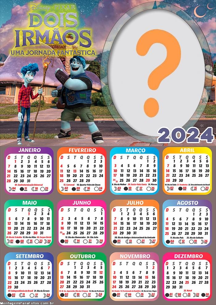 CalendÃ¡rio 2024 Dois IrmÃ£os Colar Foto GrÃ¡tis