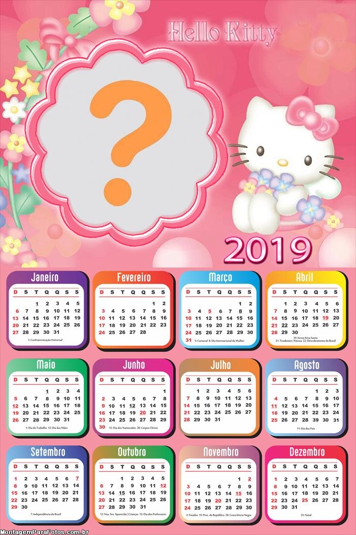 Calendário 2019 Hello Kitty Baby