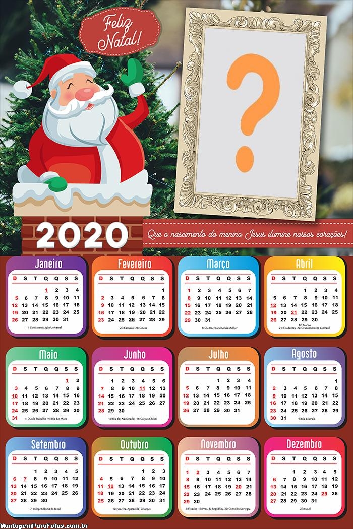 Calendário 2020 Papai Noel na Chaminé