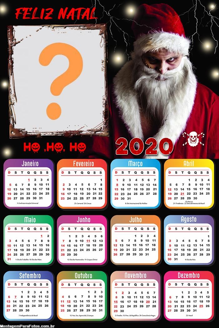 Calendário 2020 Papai Noel Malvado