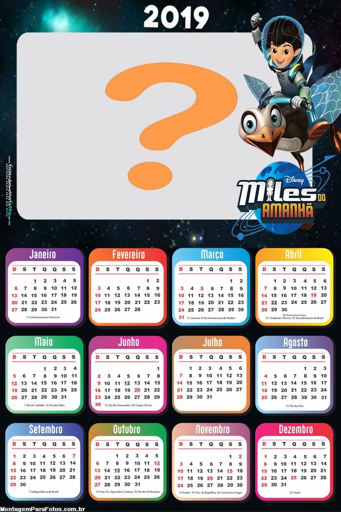 Calendário 2019 Miles do Amanhã