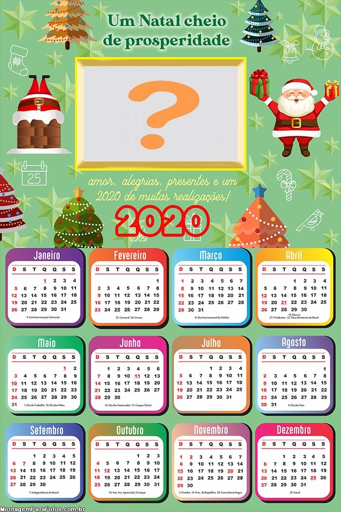 Calendário 2020 Um Natal cheio de Prosperidade