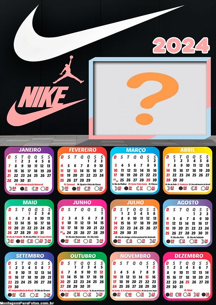 Foto Grátis Calendário 2024 Nike para Meninas