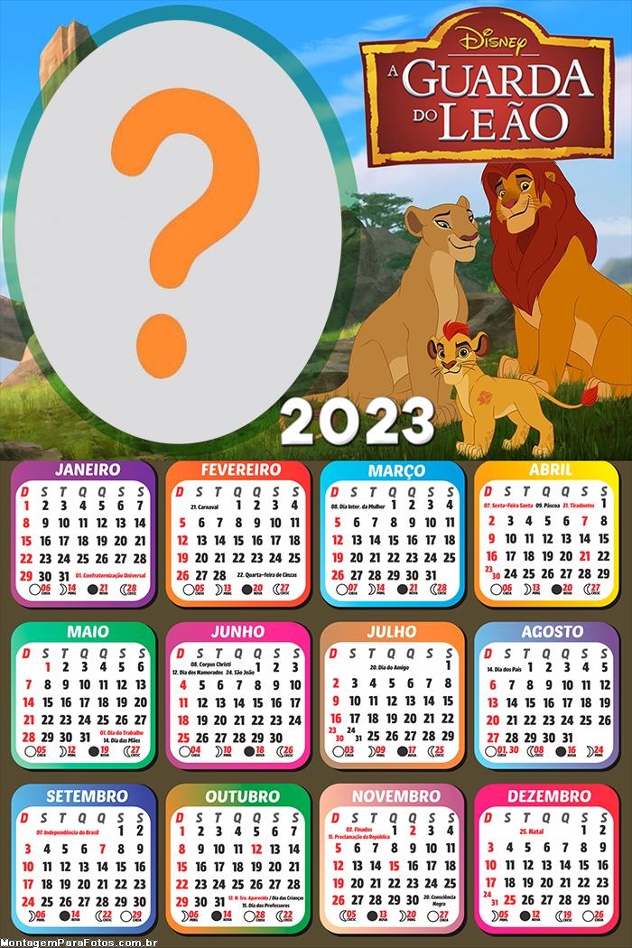 Calendário 2023 A Guarda do Leão Virtual Online