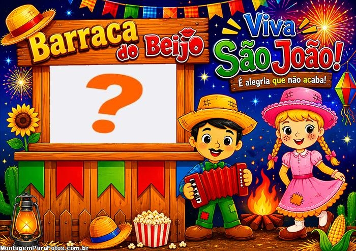 Barraca de Beijo Viva São João fazer montagem de fotos