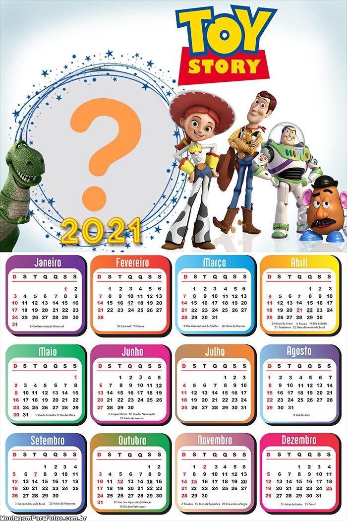 Calendário 2021 Toy Story Foto Colagem