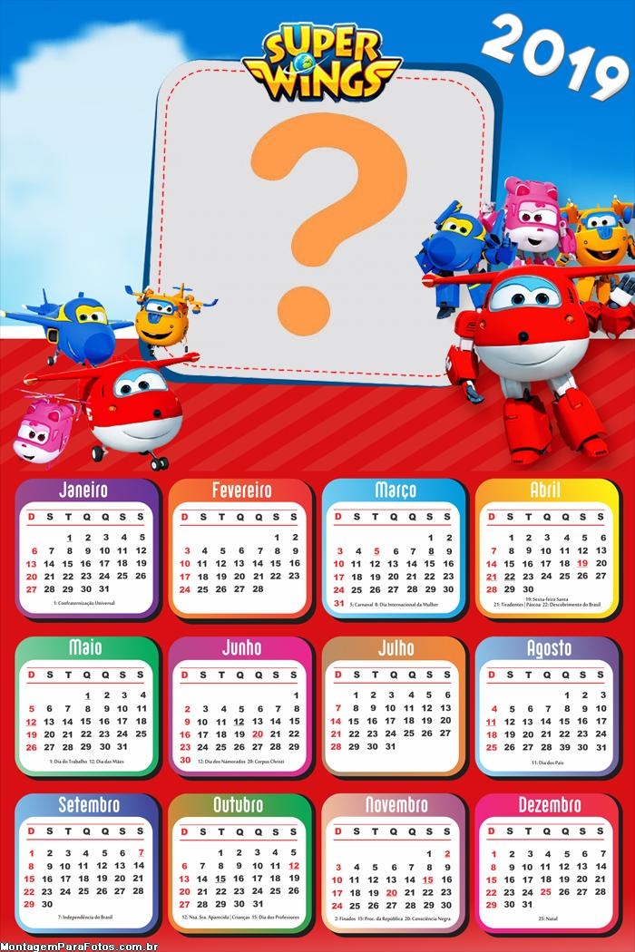 Calendário 2019 Super Wings