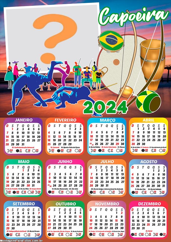 Calendário 2024 Capoeira para Imprimir