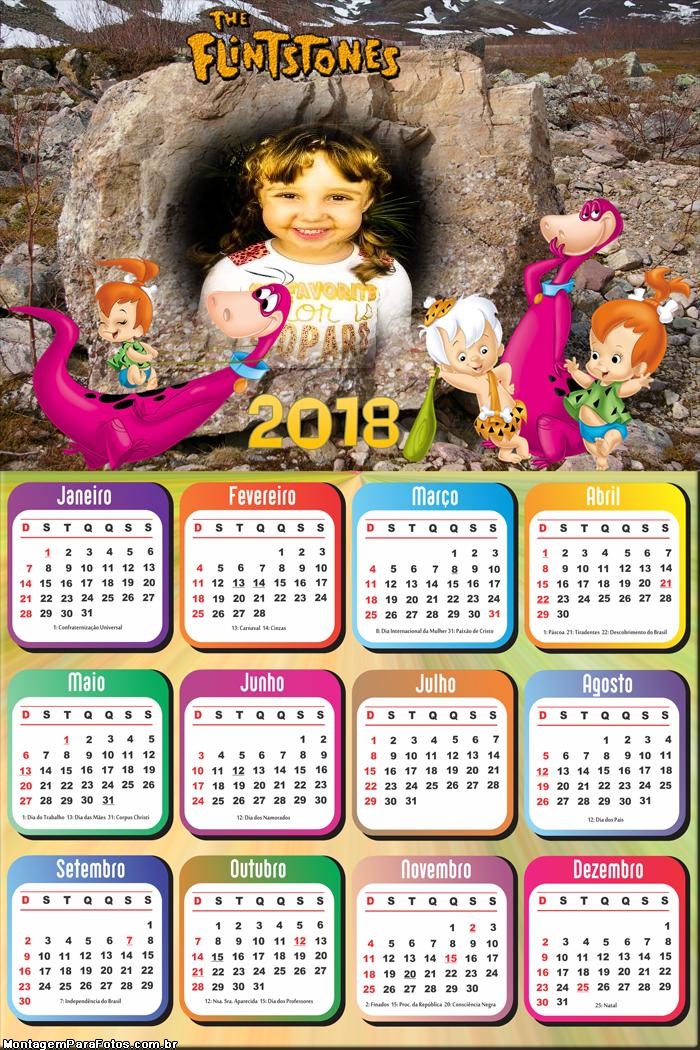 Calendário 2018 Dino dos Flintstones